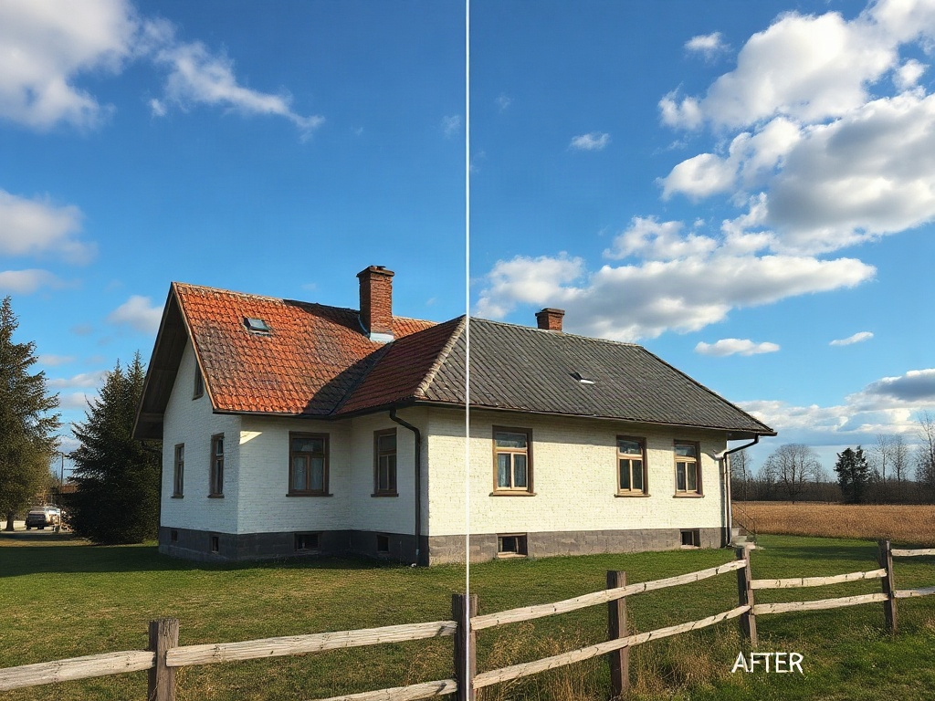 Отбеливание древесины загородного дома из клееного бруса